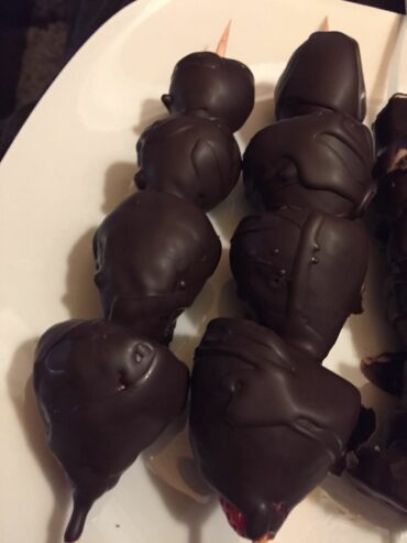 Schokobananen und Schokoerdbeeren