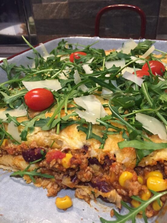 Überbackene Chili-Palatschinken mit Rucola - waskochen.at